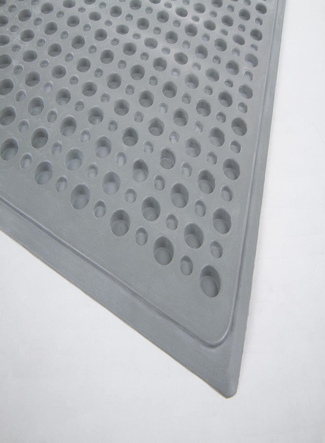 Petlinks Purr-fect Paws Multipurpose Rubber Litter Mat for Cats & Kittens, Helps Control Litter, Easy Clean Up Design - Gray, Large - Image 3